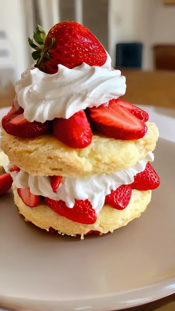 Close-up of delicious Strawberry Shortcake