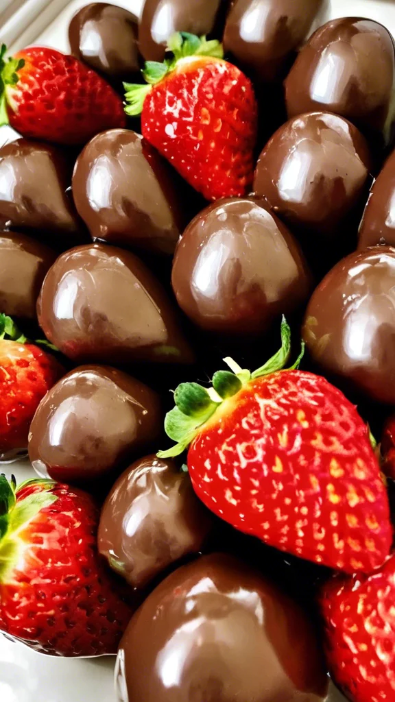 Close-up of delicious Chocolate-Covered Strawberries