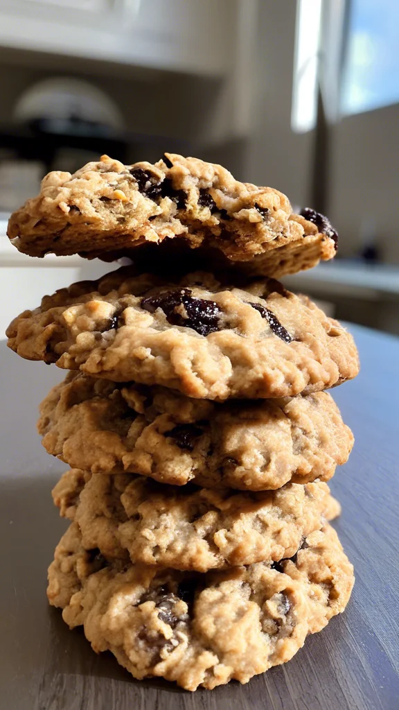 Beautifully plated Oatmeal Raisin Cookies