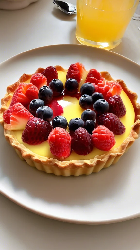 Step-by-step making Fruit Tart with Custard