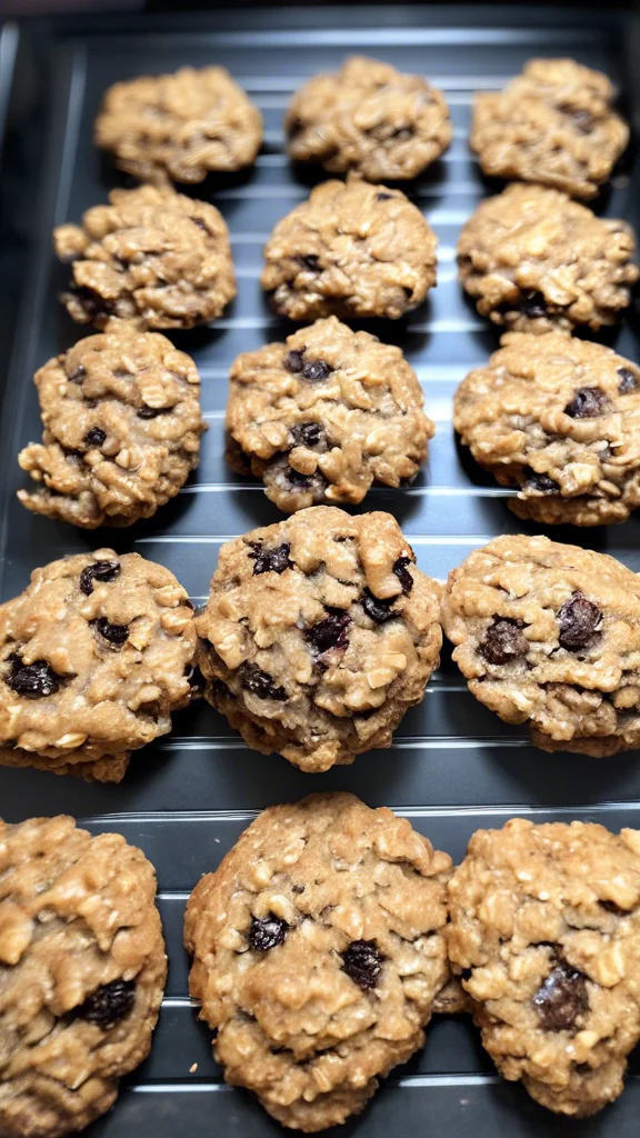 Close-up of delicious Oatmeal Raisin Cookies