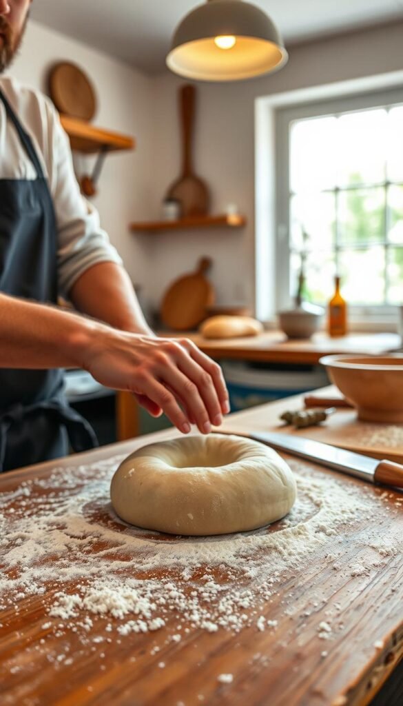 Artisanal Baking Bagel Dough Preparation