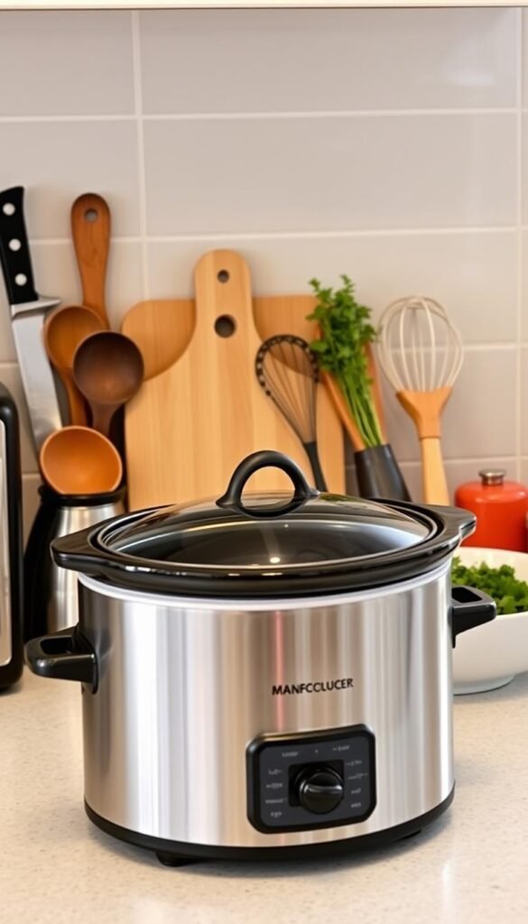 Crockpot and Kitchen Tools for Angel Chicken