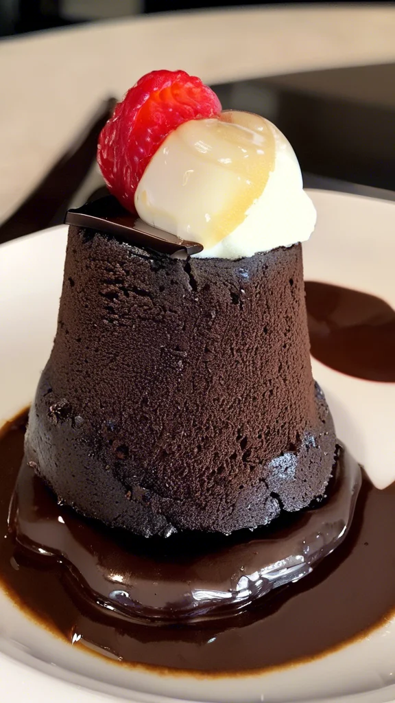 Beautifully plated Chocolate Lava Cake