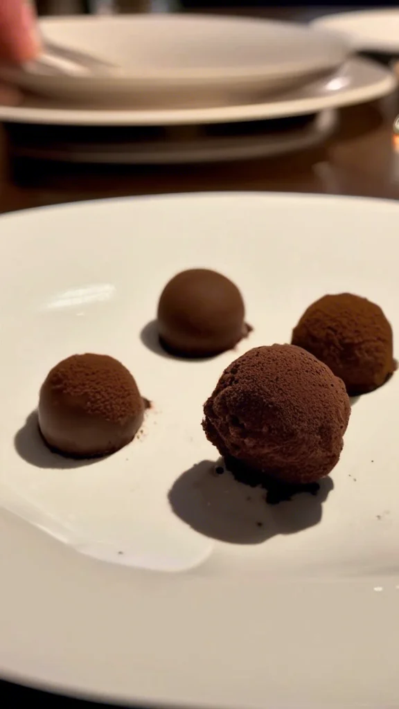 Beautifully plated Chocolate Truffles