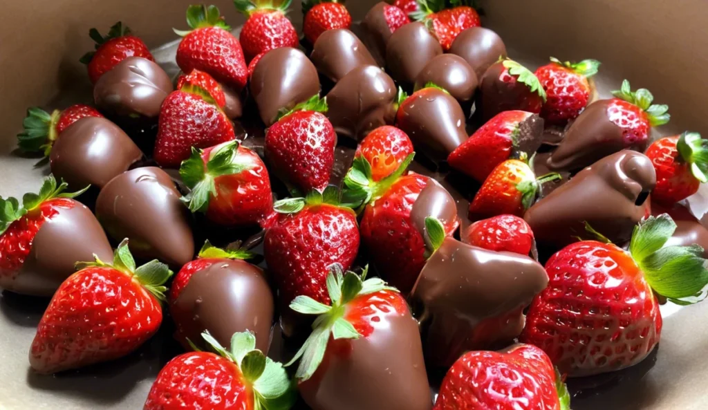 A delicious plate of Chocolate-Covered Strawberries