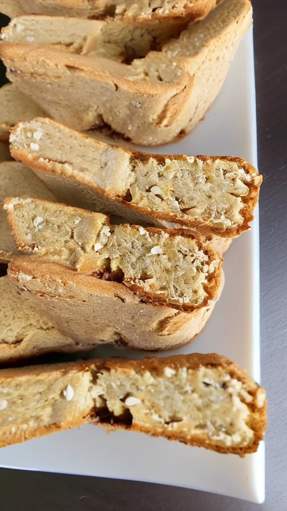 Beautifully plated Almond Biscotti