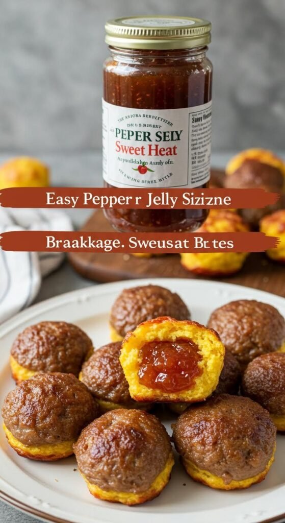 Plate of Sizzling Sweet Heat: Easy Pepper Jelly Sausage Breakfast Bites Recipe!
