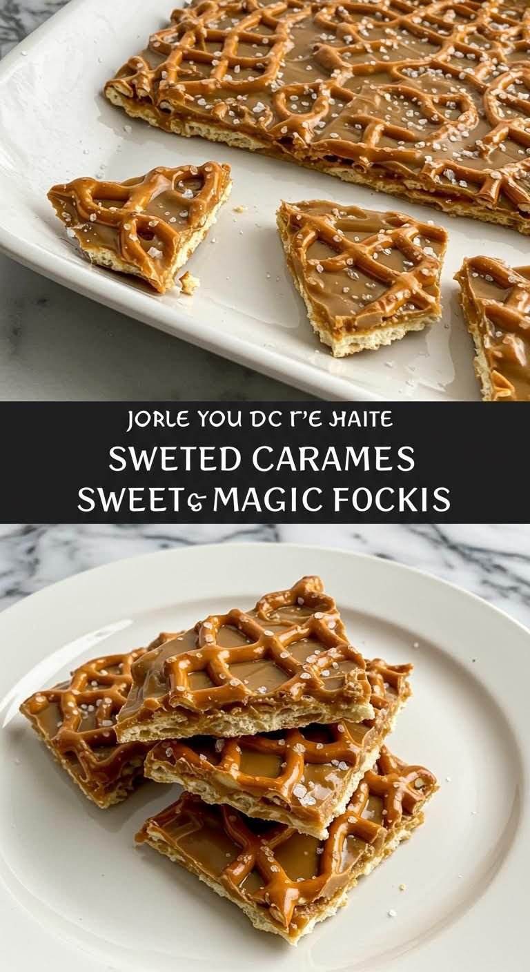 Plate of Sweet & Salty Magic: Homemade Salted Caramel Pretzel Bark Recipe!