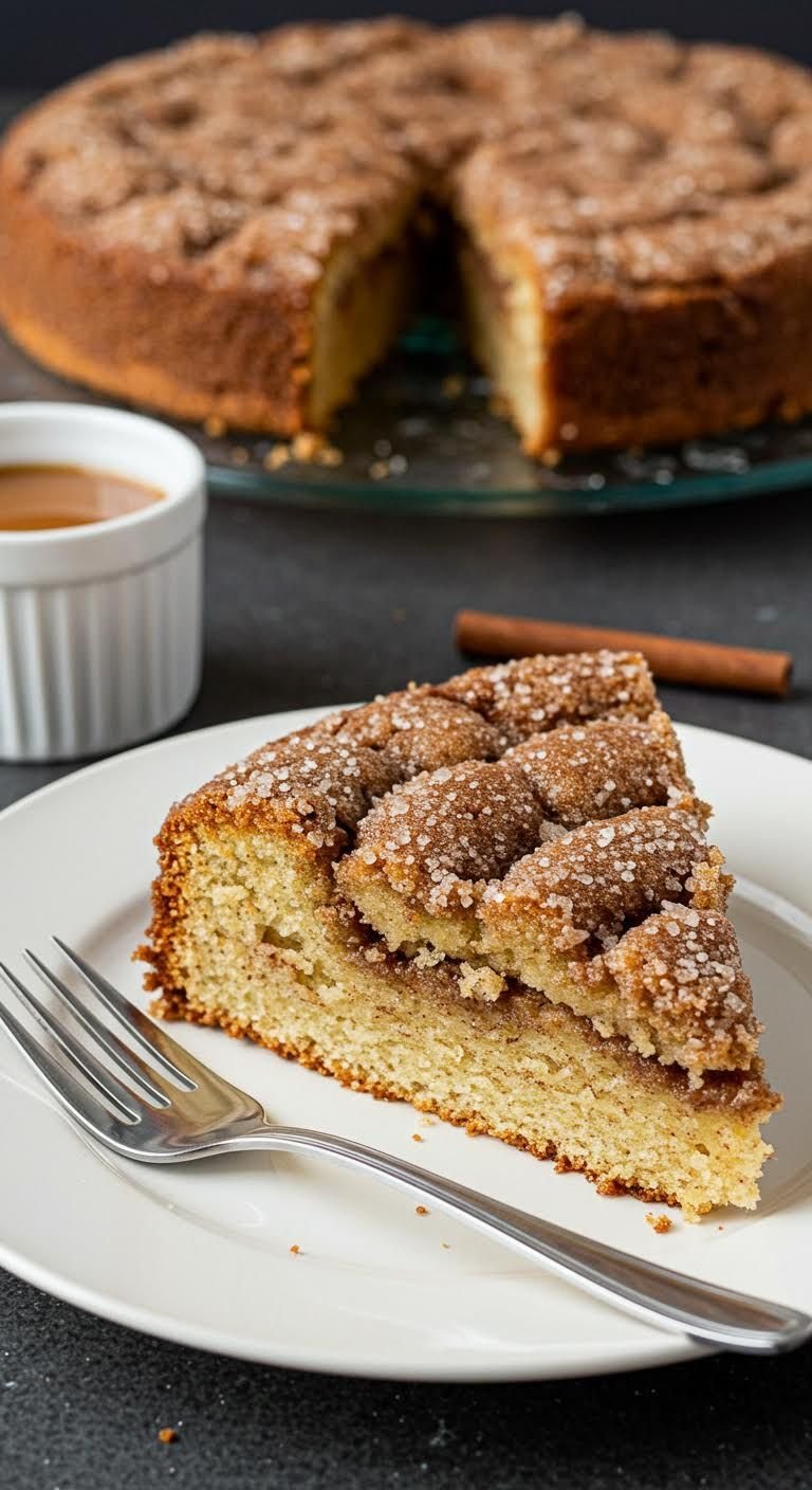 Plate of Delicious Slice of Heaven: Amish Cinnamon Sugar Coffee Cake Recipe