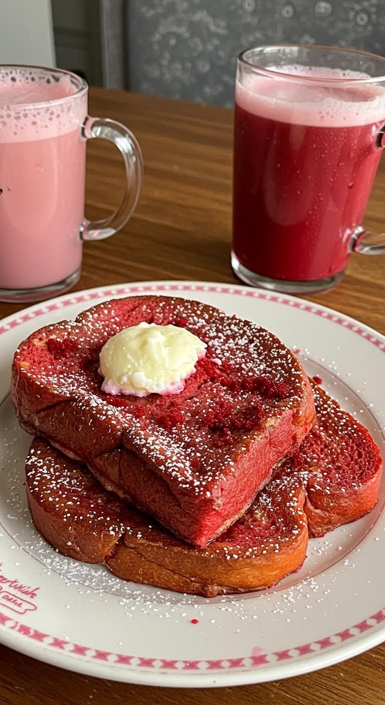 Preparation of Indulge in Crimson Delight: A Red Velvet French Toast Recipe You'll Love!