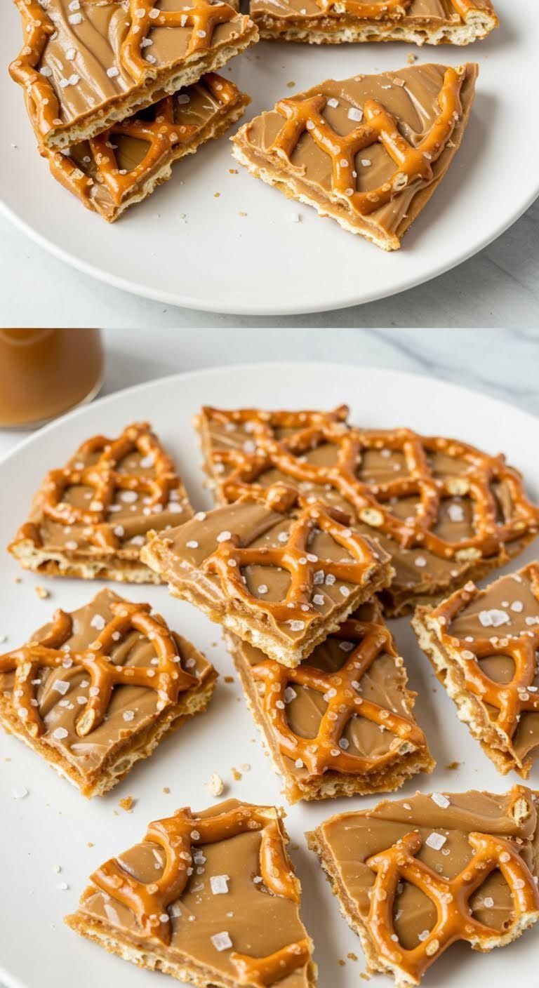 Preparation of Sweet & Salty Magic: Homemade Salted Caramel Pretzel Bark Recipe!