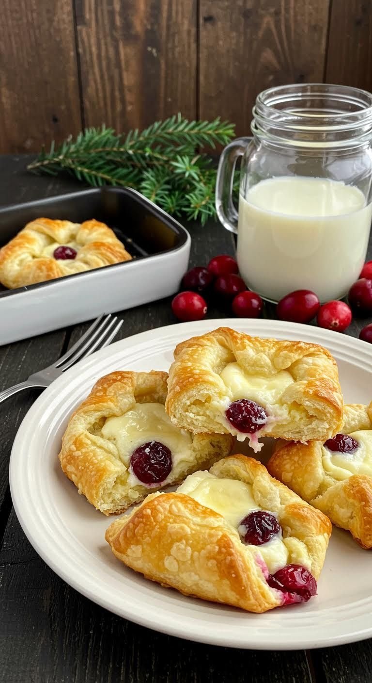 Preparation of Festive Cranberry Bliss: Cream Cheese Danishes Recipe!