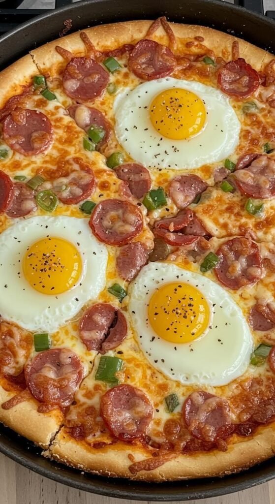 Plate of Rise & Shine Breakfast Pizza Recipe!