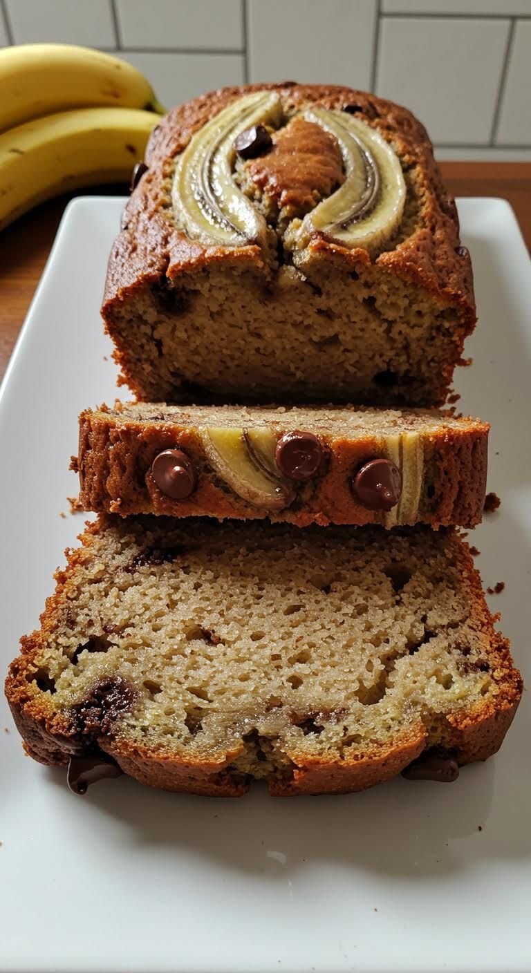 Preparation of Moist & Delicious Chocolate Chip Banana Bread Recipe