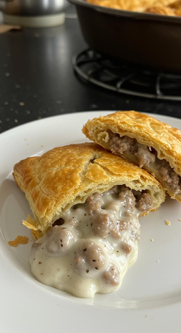 Preparation of Flaky Crust, Savory Sausage Gravy Puff Pie Perfection!