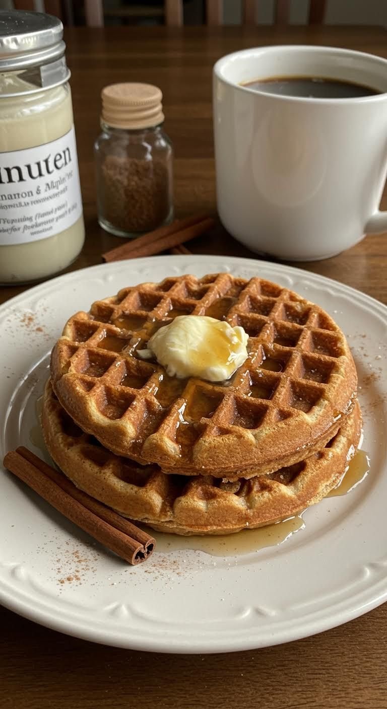 Preparation of Cozy Up with Cinnamon Waffles & Maple Butter Bliss!