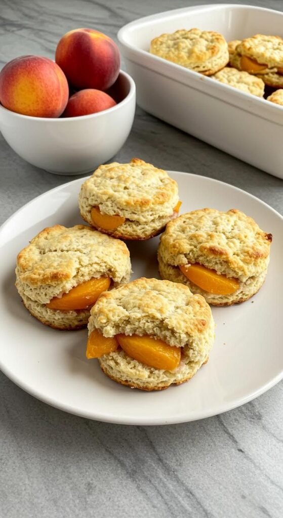 Plate of Dive into Delight: Peachy Swim Biscuits Recipe!